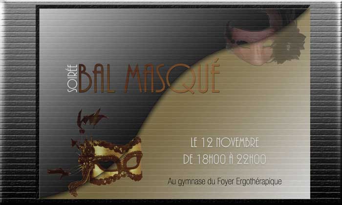affiche pour une soirée bal masqué