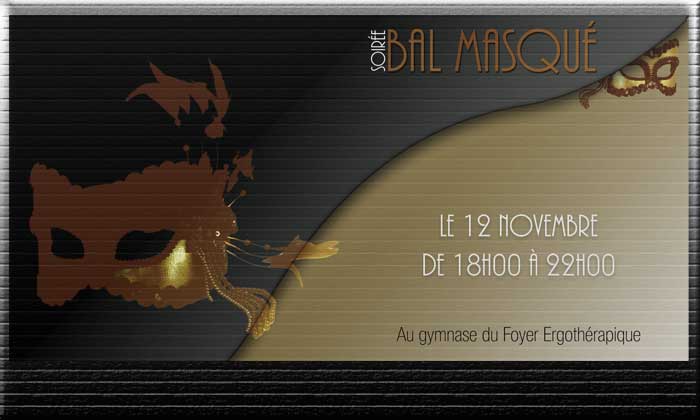 invitation pour soirée bal masqué